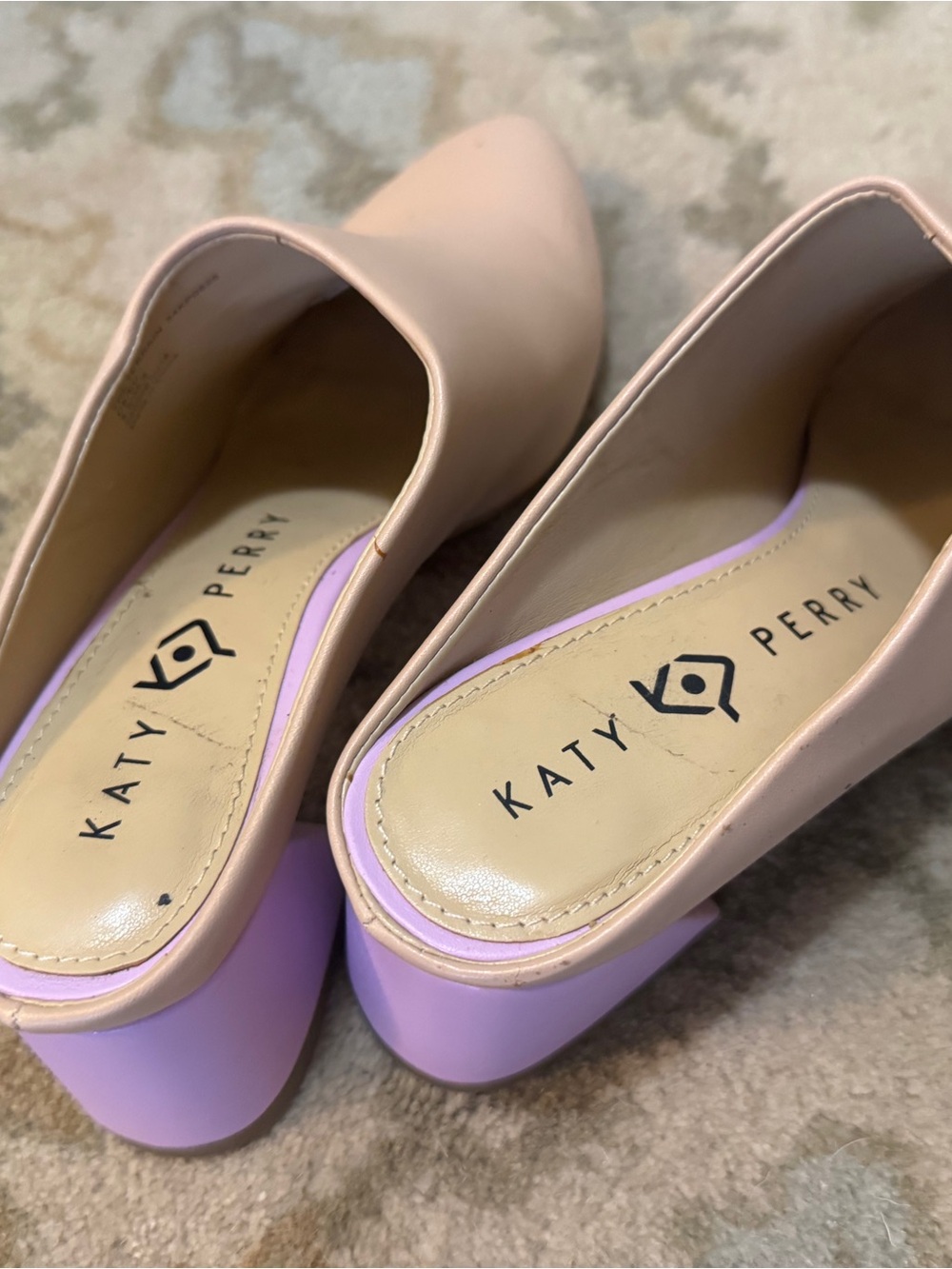 Katy Perry Collections Blush and Lilac Block Heel Mules